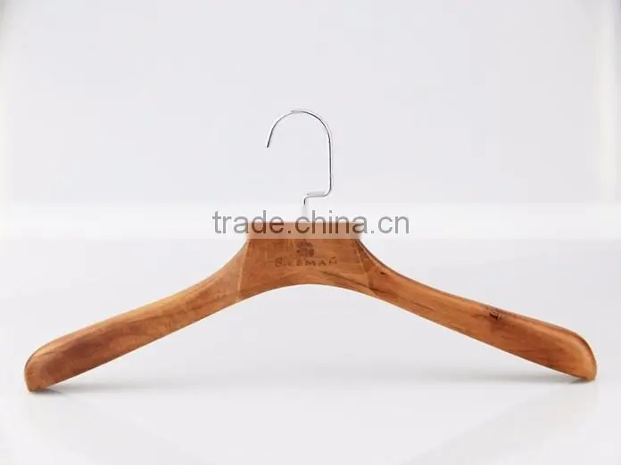 high quality luxury brown wooden pants hanger with trousers clip for men clothes