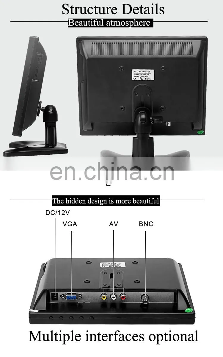 10 inch Open frame Touchscreen display TFT LCD kiosk Touch monitor computer