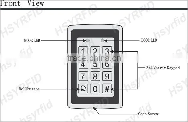 1000 card user 125khz ID wiegand26 input metal shell wonderful design stand alone reader without any software