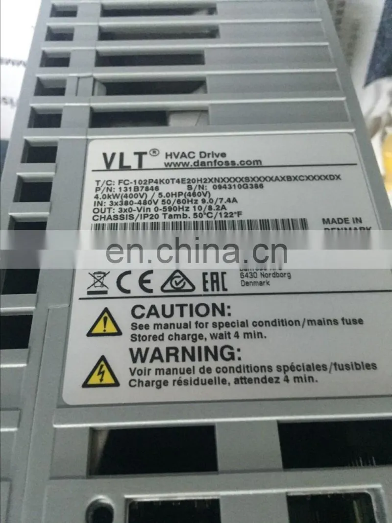 Danfoss 131B7846 Inverter VLT Micro Drive FC102P4K0T4E20H2XNXXXXSXXXXAXBXCXXXXDX Brand New Genuine