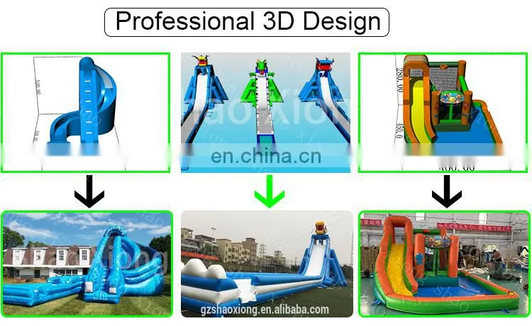 Used Adult Kids Large Inflatable City Water Park Pool Bouncer Slides Waterslide