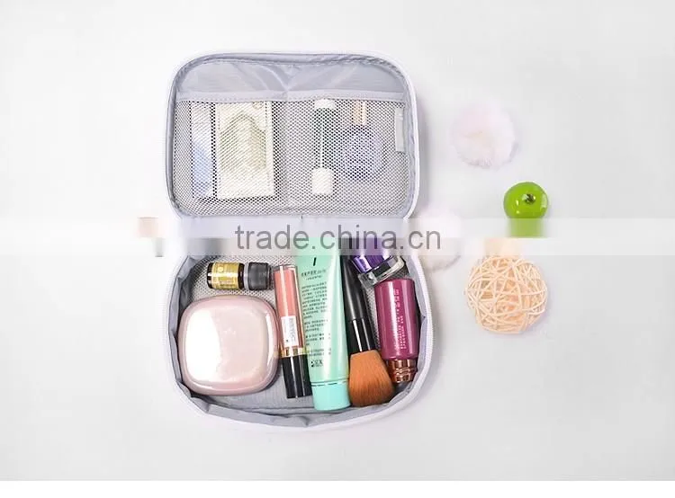 Wholesale Large Capacity Zipper Storage Canvas Makeup Bag Beauty Case Cosmetic Purse For women