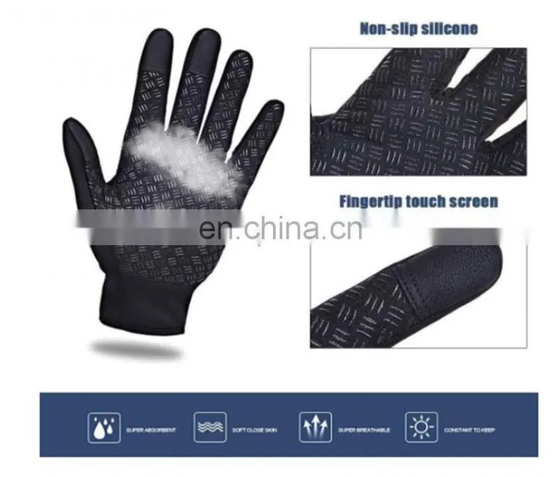 Wholesale Waterproof black neoprene fabric with touchscreen fingers outdoor sport diving protective glove