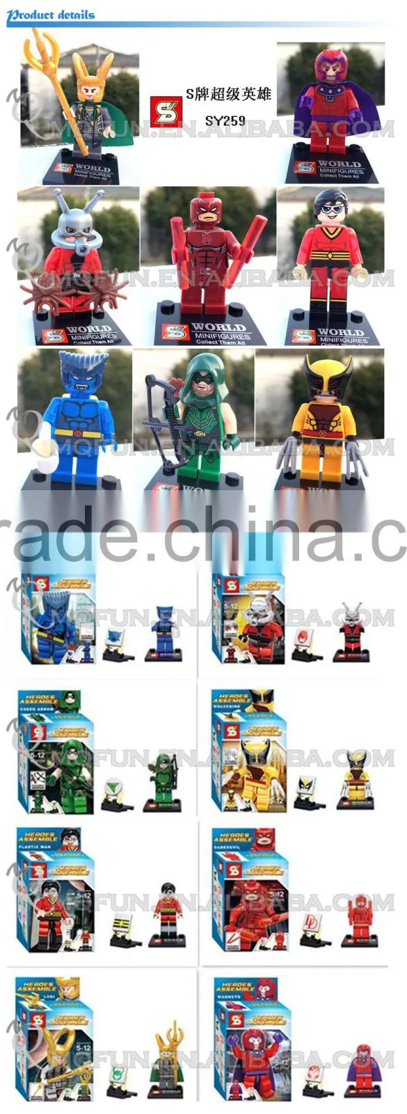 Mini Qute Senye 8pcs/set Marvel Avenger super hero arrow loki building block action figures educational toy NO.SY 259