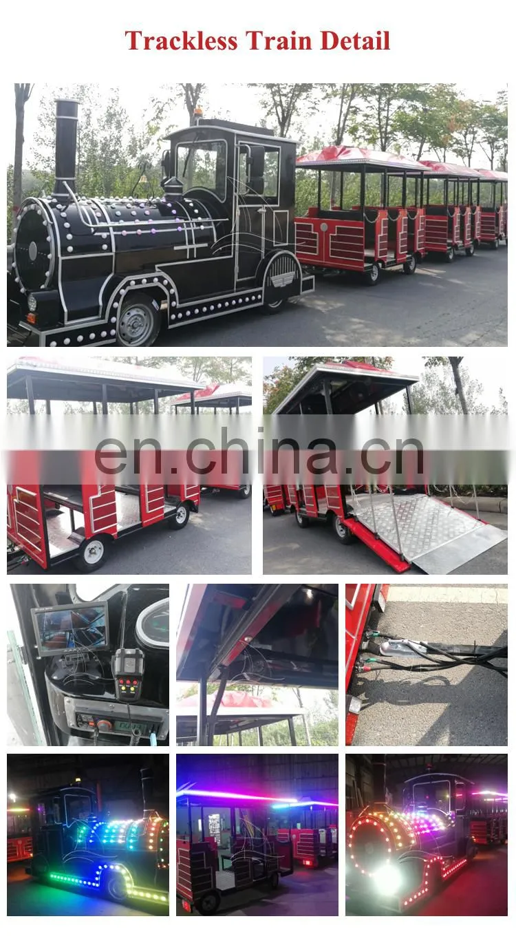 Amusement park adults electric tourist trackless train factory