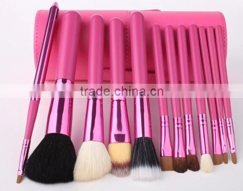 Private logo12pcs cup holder cosmetic brushes kit makeup brush kit foundation brush facial brush