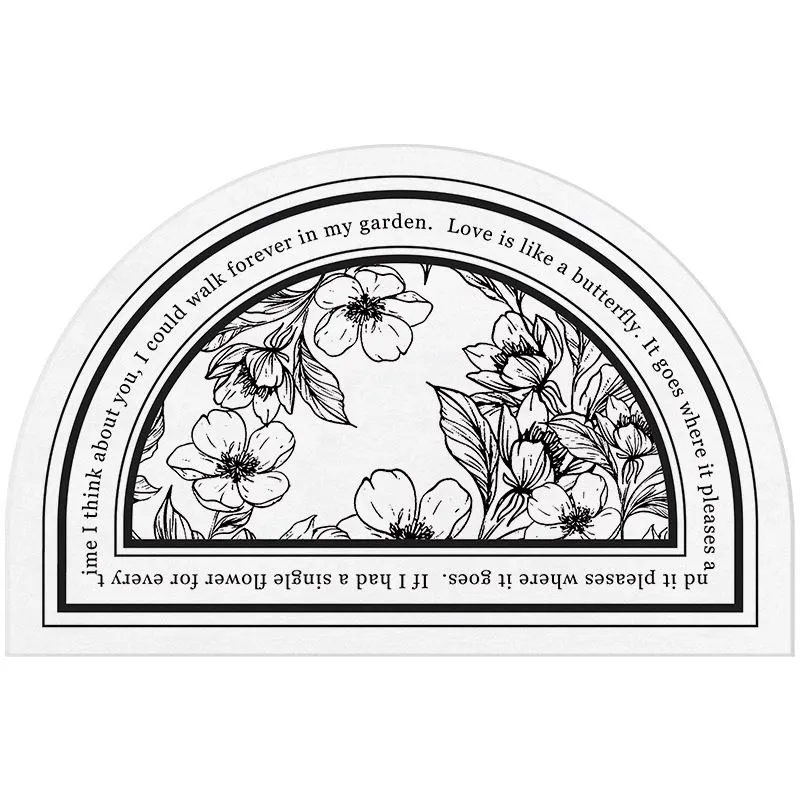 florid flower garden printed stone bath mat
