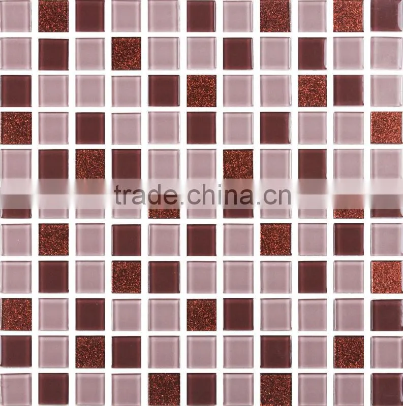 2014 factory price red glass mosaic tile
