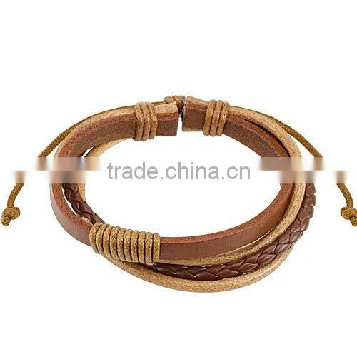 Classic Men genuine leather wristband bracelet