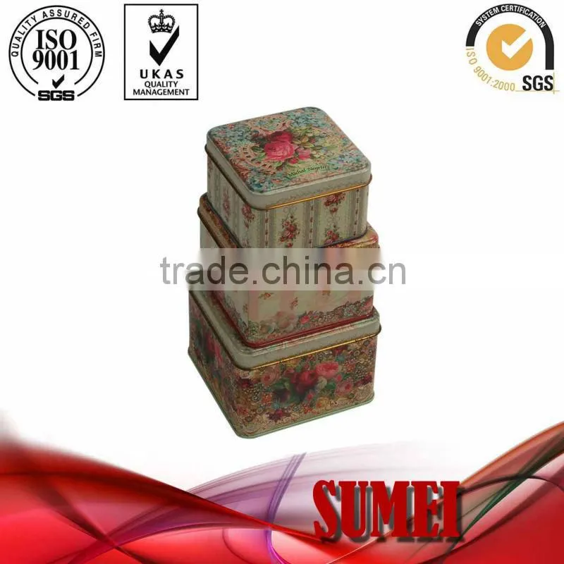 square tin box set