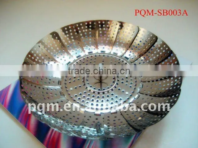 Senior durable vegetable stainless steel collapsible steamer basket 003A