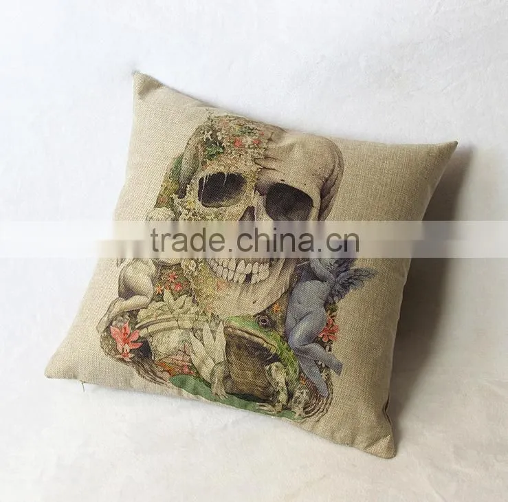 Wholesale Printing Cushion Cover Watercolor Skull Headdress Pillow Cover Sofa Cover Decorative Pillows