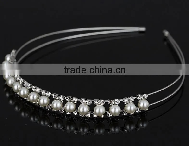 The newest Korea style pearl hair band with diamond boutique hair accessories wholesale