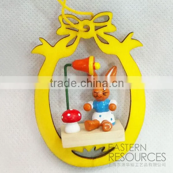 Wooden Easter Decoration Hanging Rabbit
