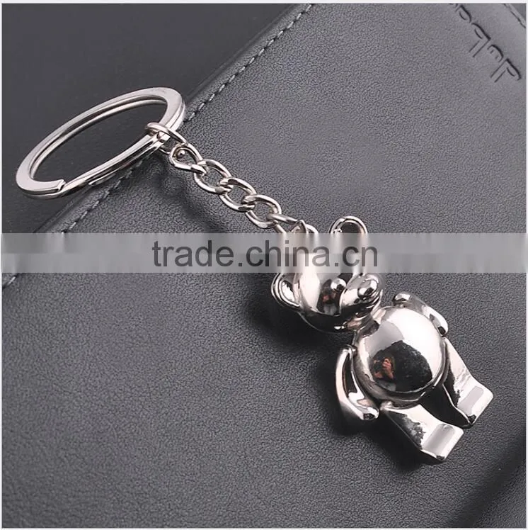 Metal keychain and creative keychain Active bear Teddy bear key chain