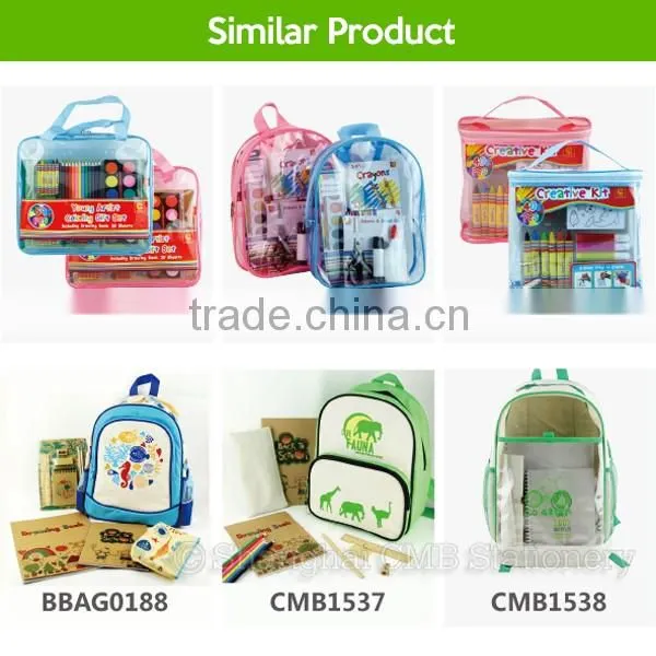Study set pvc transparent school bags for kids