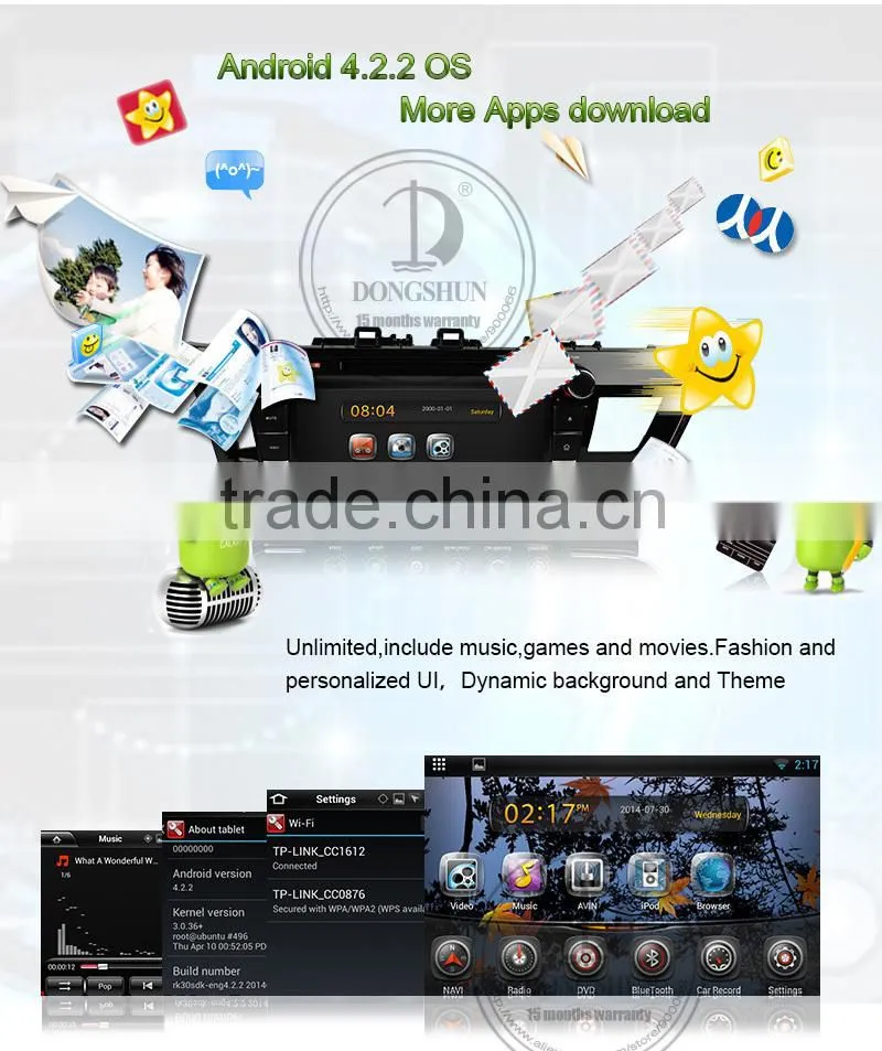 8" 2013-2014 Hyundai IX45 pure android 4.2.2 car DVD GPS with WIFI/3G