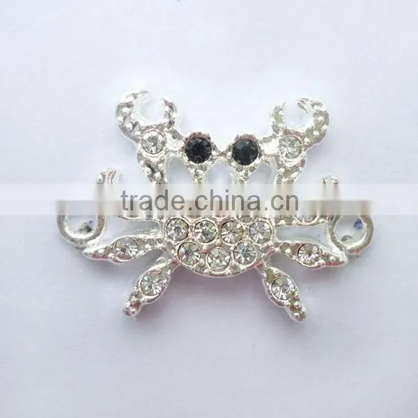 JF8512 Wholesale Rhinestone Crystal Pave Alloy Bow Charm connector For Bracelet