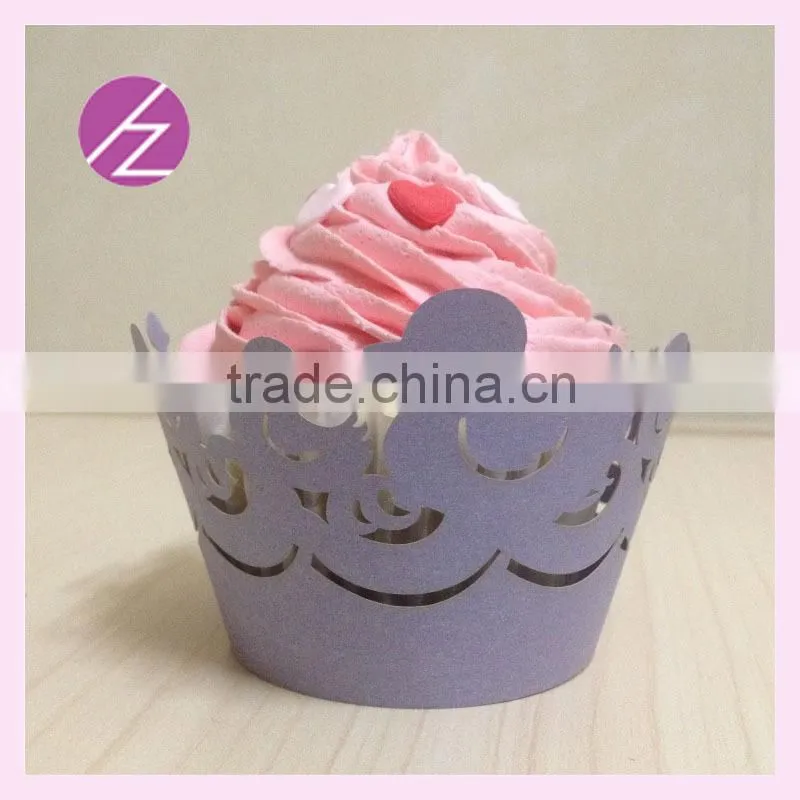 Wholesale laser cutting baby shower baby born favor customized wedding paper cupcake wrappers DG-87