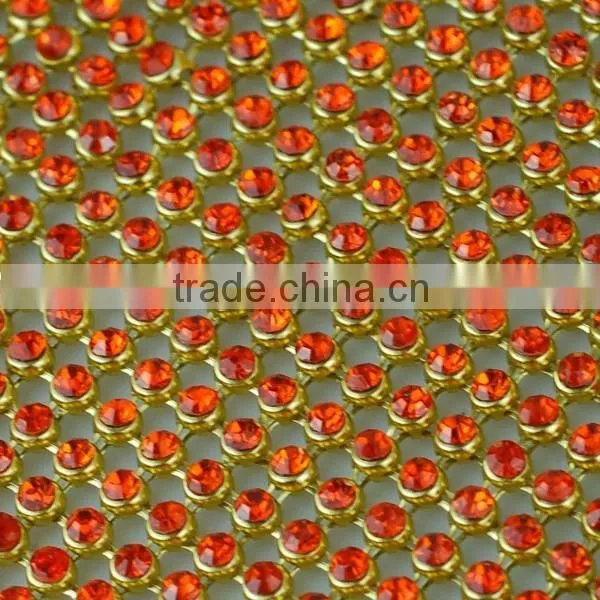 120x45cm Hot Fix Crystal Rhinestone Strass Aluminum Setting Mesh Sheets Trimming
