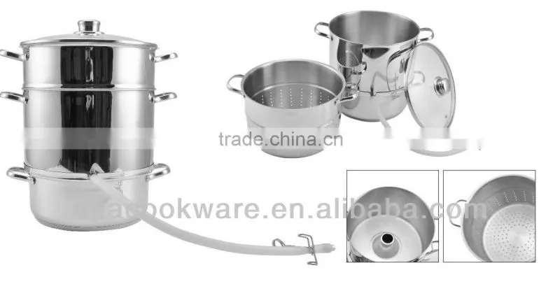 2015 New Products Guangdong Quality Stainless Steel Juice Cooker 25CM 2 Tier With Induction Bottom For Wholesale