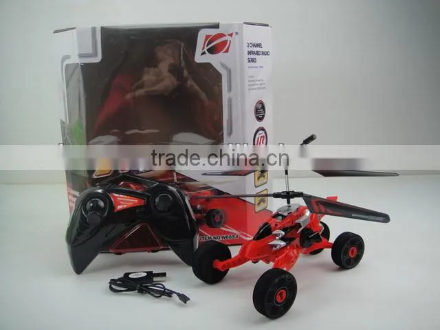 2015 New Design! 2 CH remote control helicopter rc quadcopter car ufo