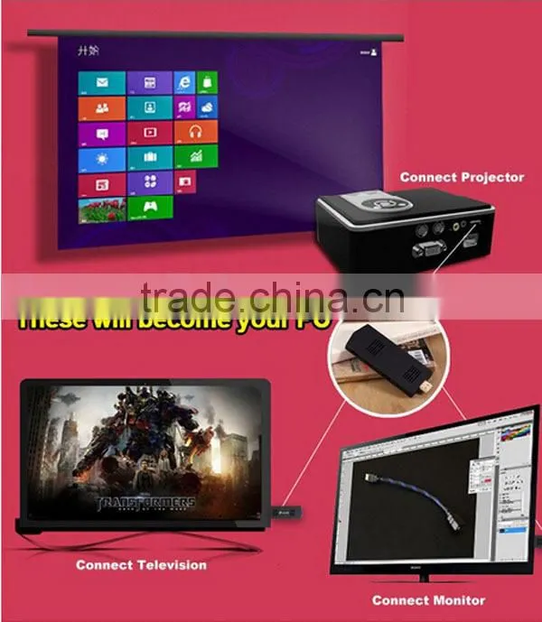 Hot Sell Meegopad T02 Mini PC without Monitor Compute Stick Ultra Smart Mini pc HDMI with 2*USB2.0 48g with Intel Atom BT4.0