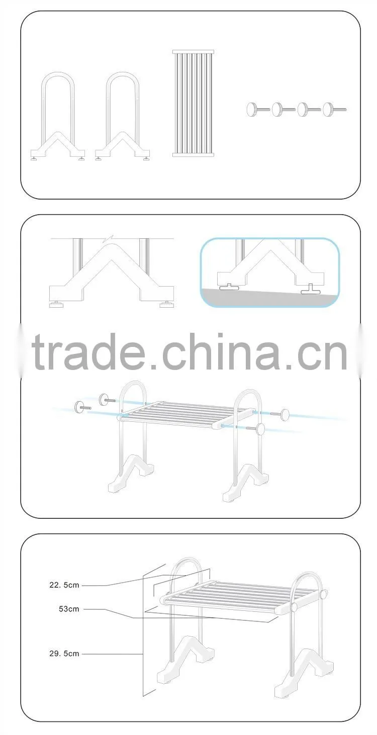 S/S+ABS 53*22.5*29.5 Hot products stainless steel kitchen storage rack