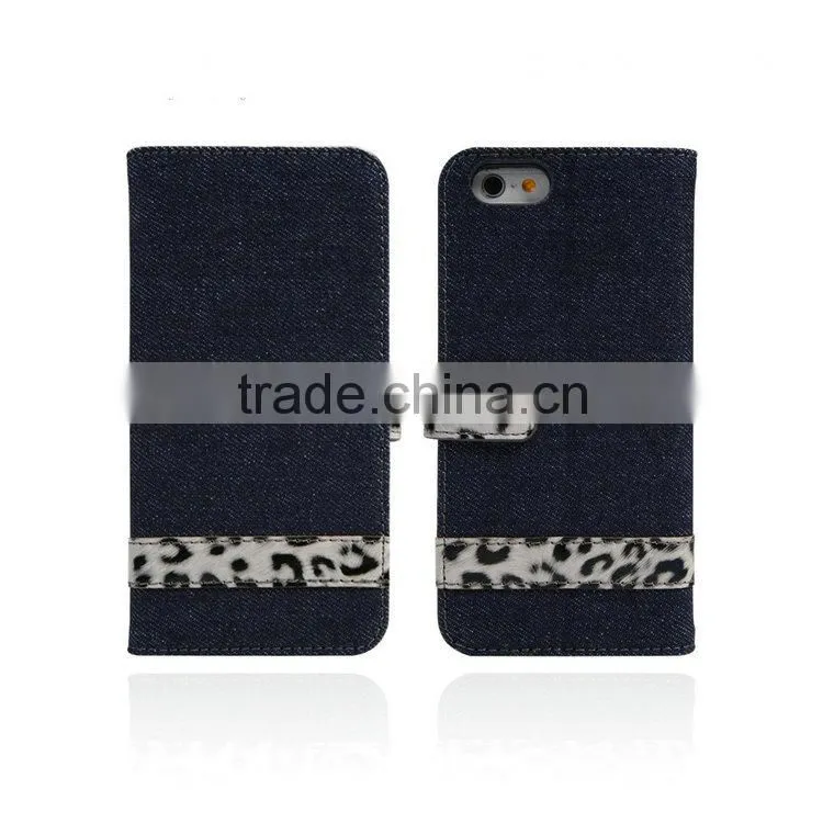 Stylish Leopard Print PU Leather Wallet Flip Stand Mobile Phone Case for iPhone 6