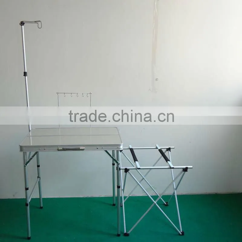 outdoor camping kitchen with folding table