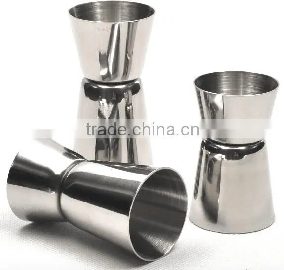 customized logo stainless steel bartender cocktail measuring jigger