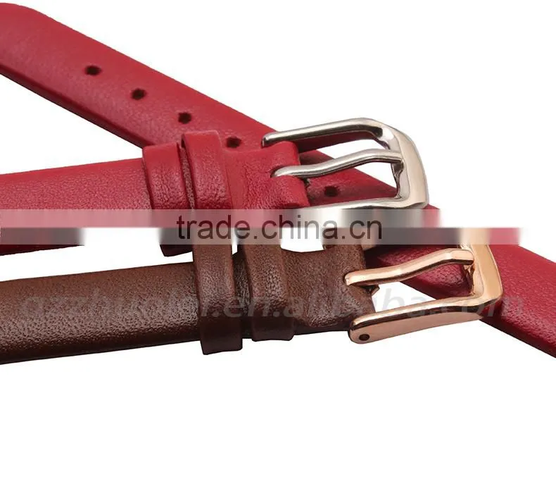 6|8|10|12mm high quality genuine leather Watch strap with stainless steel buckle Wholesale 3PCS