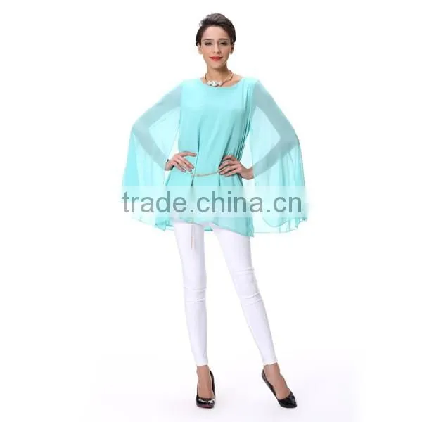 Elegant Chiffon Blouses Designs Fat Ladies Blouses and Tops Wholesale
