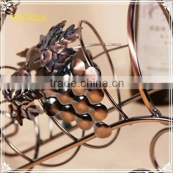 european ornaments home decor gift metal wire wine bottle holder