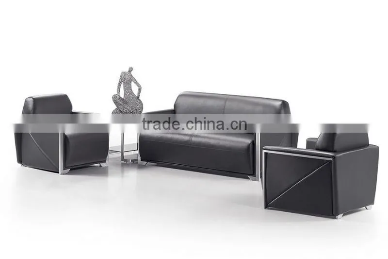 S-53 leather stainless steel fram high quality office sofa