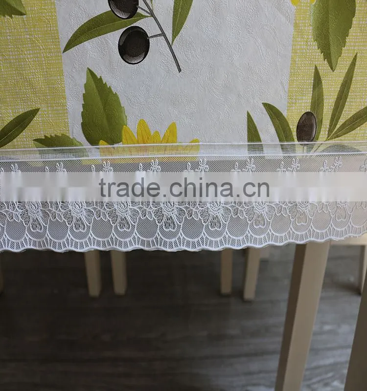 PVC compound non-woven fabric tablecloth with lace
