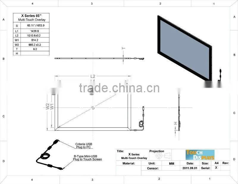 22 inch infrared multi touch screen kit