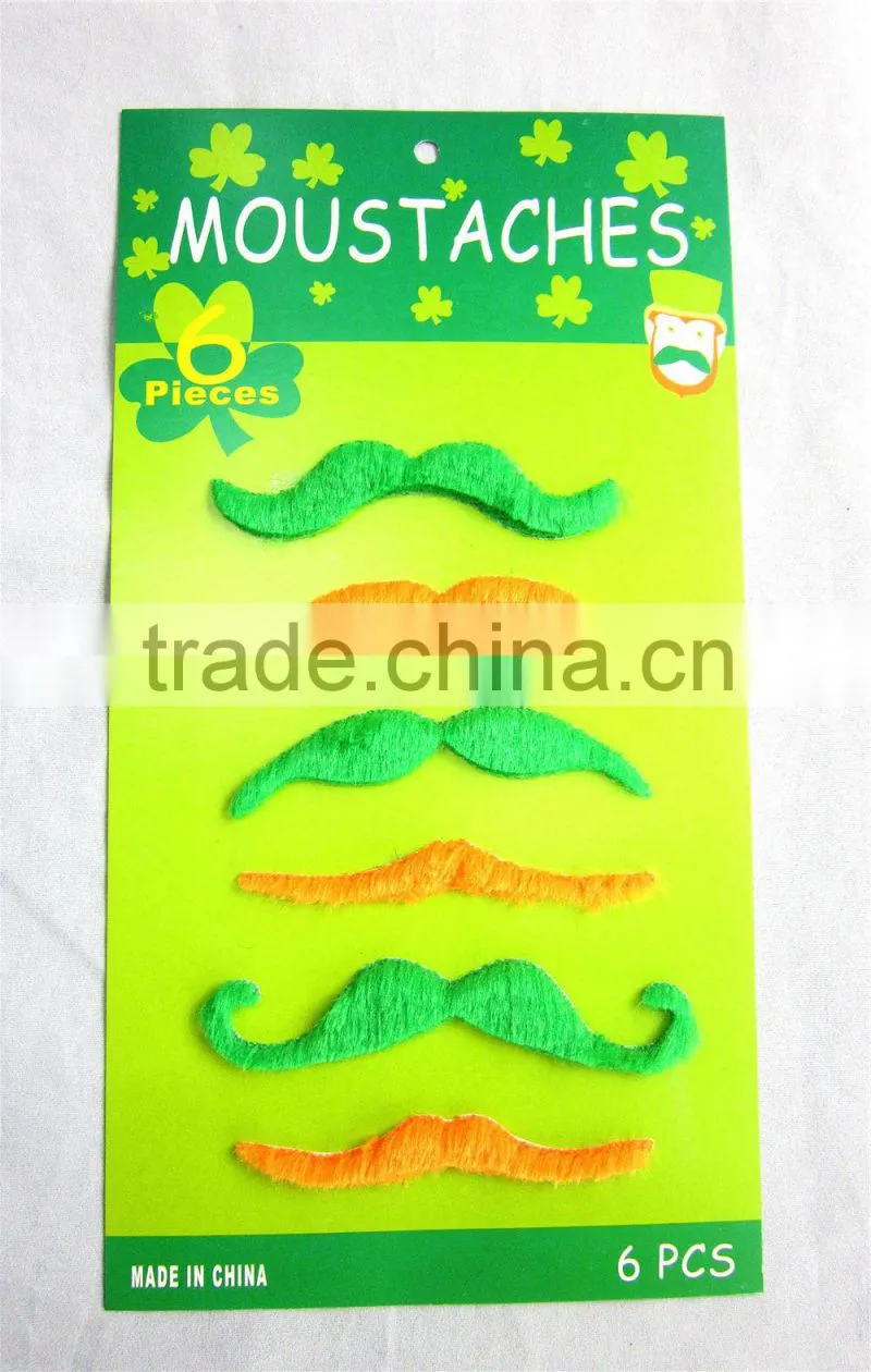 Green fancy dress St. Patrick's Day mustache