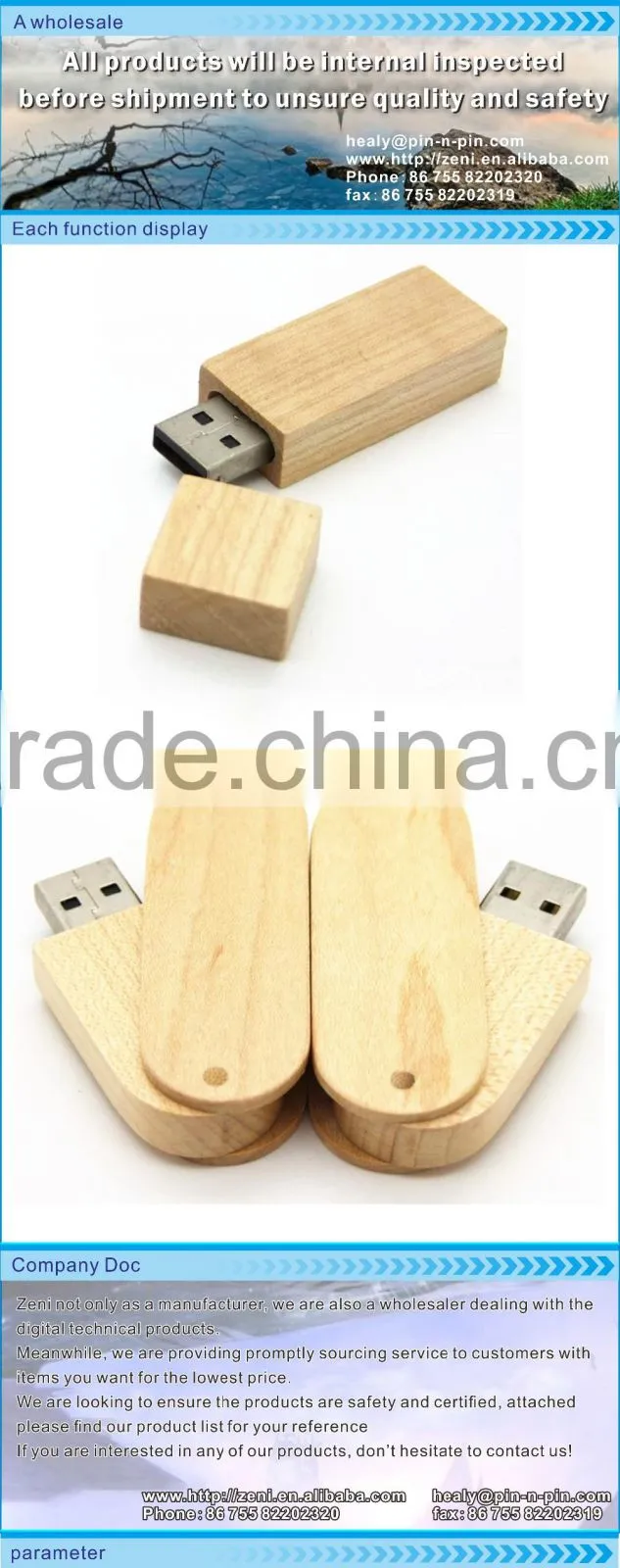 Quality-Assured Sell Well engraving logo wood usb flash drive