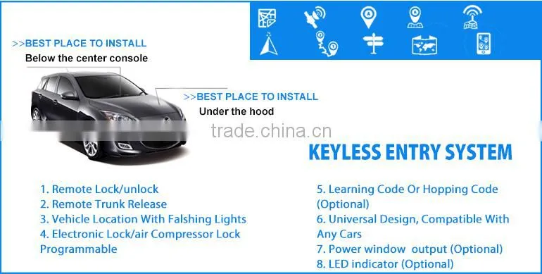 2015 new design Real time tracking push button start keyless entry
