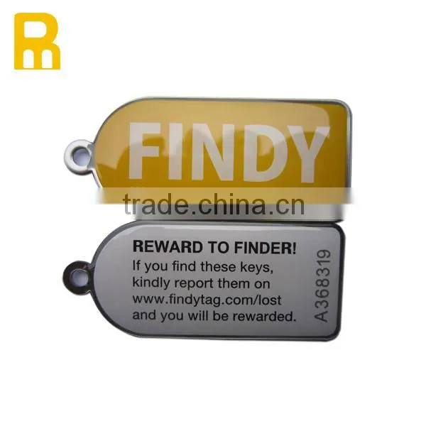 Custom shaped metal id tag keychain with laser qr code id number info