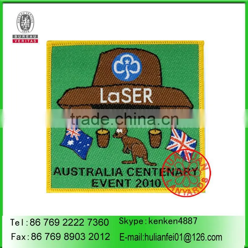 Woven badge for garments