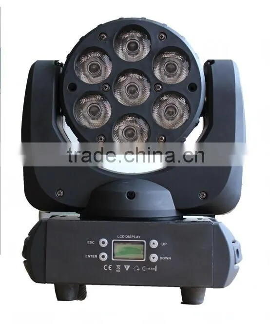 Hot 7pcs 4in1 10w rgbw led dmx moving head home light show equipment