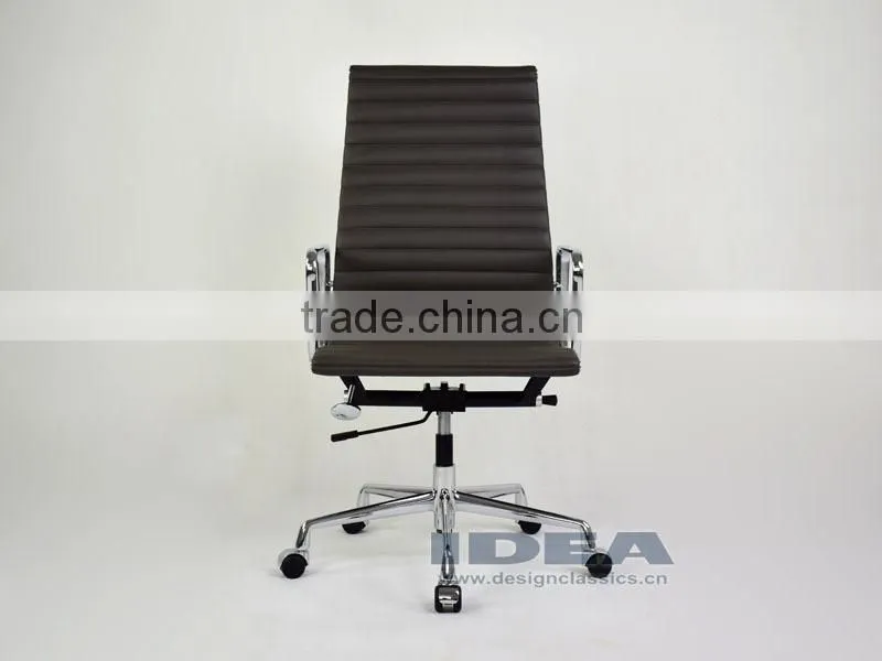 Replica EA119 Charles High Back Office Chair - Dark Grey Color Genuine Leather
