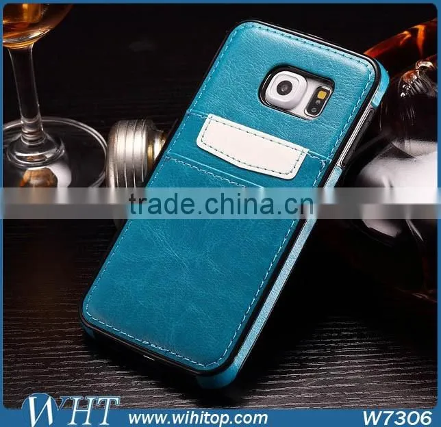 Luxury Leather Mobile Phone Case for Samsung Galaxy S6 S6 Edge With Card Slot