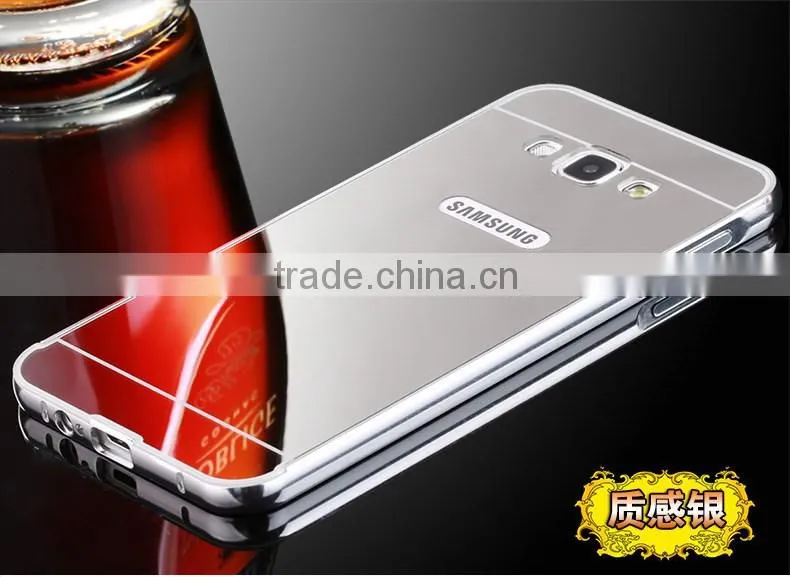 Mobile Phone Aluminum Bumper Mirror Back Cover Case For Samsung Galaxy A3