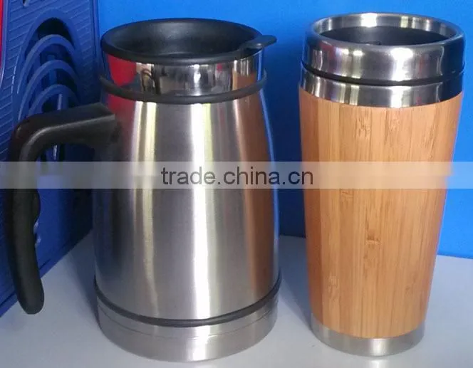 400ml bamboo outer with stainless steel inside mug