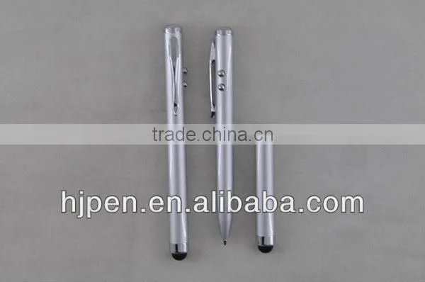 High Quality White Metal Touch Pen Led Light Pen Multifunction Pen