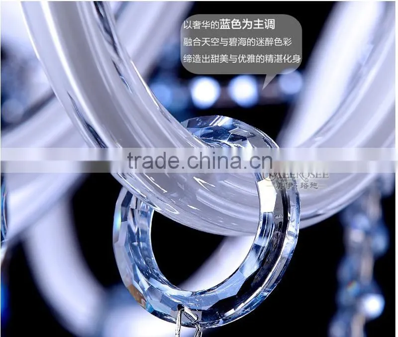 Fashion Colored Cristal Chandelier Modern Blue Glass Chandelier MDS36 L6