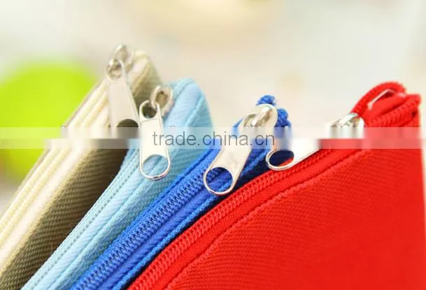Striped printing polyester A4 document bag with zipper
